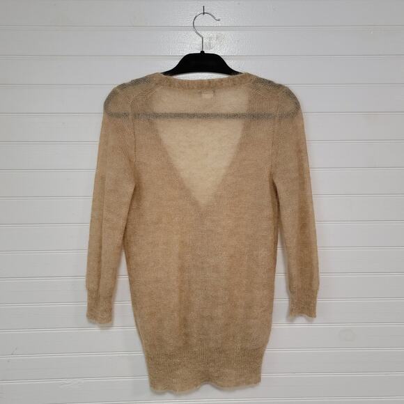 J Crew Womens Size Small Mohair Wool Cardigan Sweater Open Knit V Neck Classic - Picture 2 of 6